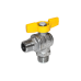 Кран шаровой латунь никелирован угловой газ R782 Ду 15 G1/2" Ру12 НР полнопроходной бабочка желтый Giacomini R782GX003