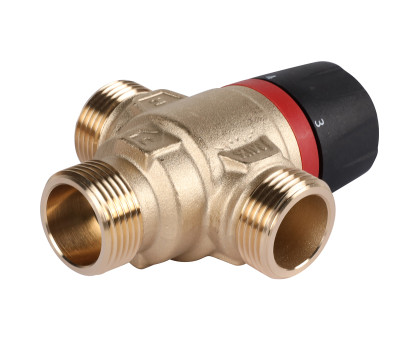 ROMMER RVM-0121-164320 Термостатический смесительный клапан для систем отопления и ГВС 3/4  НР 20-43°С KV 1,6 (боковое смешивание)