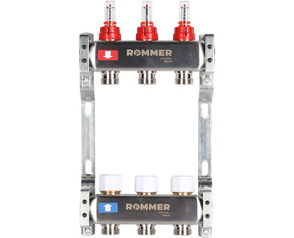 ROMMER RMS-1200-000003 ROMMER Коллектор из нержавеющей стали с расходомерами 3 вых.