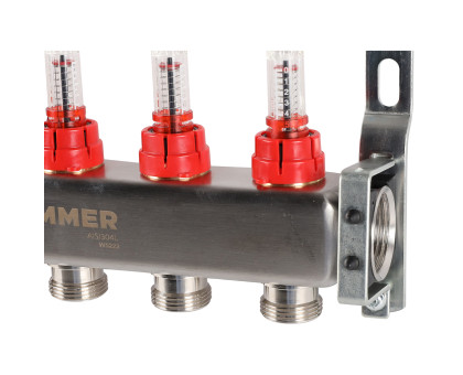 ROMMER RMS-1200-000005 ROMMER Коллектор из нержавеющей стали с расходомерами 5 вых.