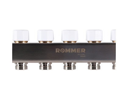 ROMMER RMS-1201-000006 ROMMER Коллектор из нержавеющей стали с расходомерами, с клапаном вып. воздуха и сливом 6 вых.