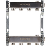 ROMMER RMS-4401-000004 ROMMER Коллектор из нержавеющей стали для радиаторной разводки 4 вых.