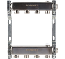 ROMMER RMS-4401-000004 ROMMER Коллектор из нержавеющей стали для радиаторной разводки 4 вых.