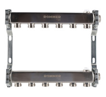 ROMMER RMS-4401-000006 ROMMER Коллектор из нержавеющей стали для радиаторной разводки 6 вых.