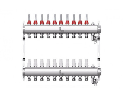 Коллектор нерж. Wester W902 1-3/4 в сборе с расходомерами на 10 выходов