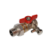 Кран шаровой латунь со спускником R919S никель Ду 15 Ру42 ВР/"американка" G1/2" бабочка полный проход переходной со спускником Giacomini R919SX003