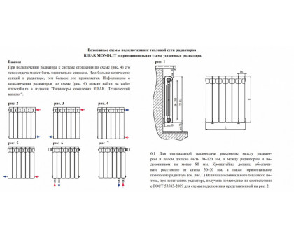Биметаллический секционный радиатор Rifar Monolit 350 / 1 секция