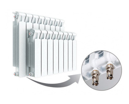 Биметаллический секционный радиатор Rifar Monolit Ventil 500 / 10 секций