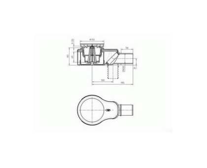 Сифон Hutterer & Lechner для душевого поддона с отверстием d 90 мм, с поворотным шарниром и декоративной крышкой, DN 50