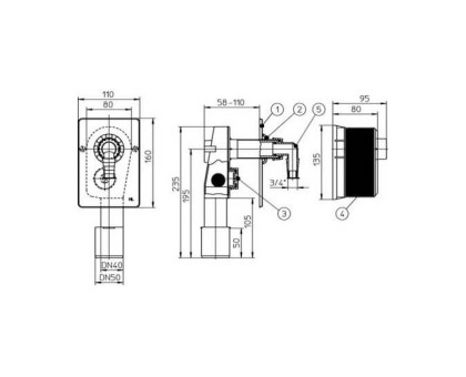 Сифон Hutterer & Lechner для стиральной и посудомоечной машины, DN 40/50