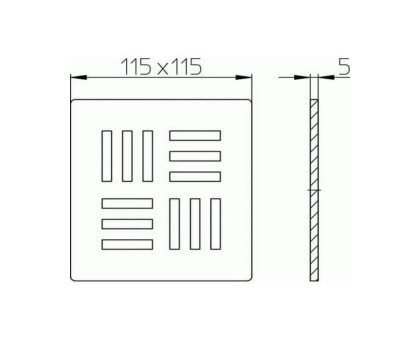 Декоративная решётка "Нил" Hutterer & Lechner для надставного элемента "Klik-Klak", 115x115 мм