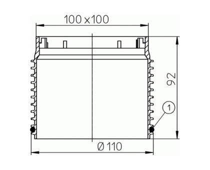 Надставной элемент Hutterer & Lechner с подрамником без решетки, 100x100 мм