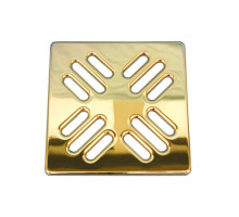 Решетка Hutterer & Lechner, KLIK-KLAK, из нержавеющей стали, цвет "Золото", 115x115 мм