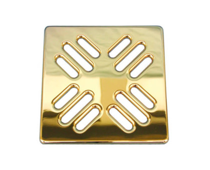 Решетка Hutterer & Lechner, KLIK-KLAK, из нержавеющей стали, цвет "Золото", 115x115 мм