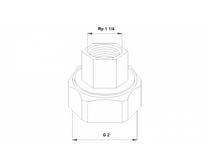 Соединение резьбовое быстроразъёмное G 2 х Rp 1 1/4 GG (к-т 2 шт) Grundfos (509922)