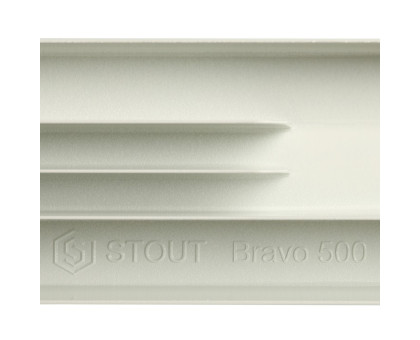 Алюминиевый секционный радиатор Stout Bravo 500 12 секций RAL9010