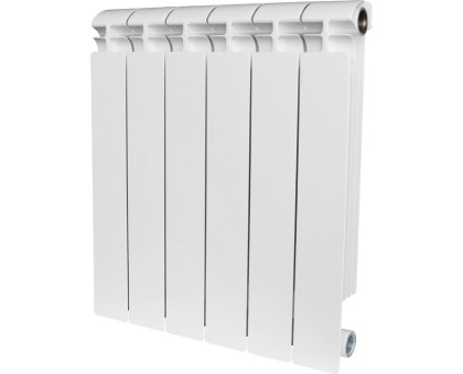 Биметаллический секционный радиатор Stout Alpha 500 12 секций (белый RAL 9016)