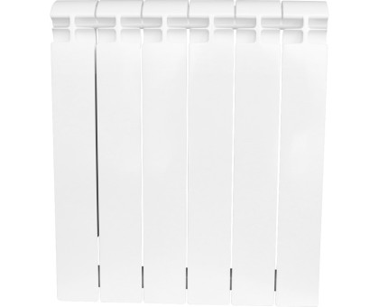 Биметаллический секционный радиатор Stout Alpha 500 6 секций (белый RAL 9016)