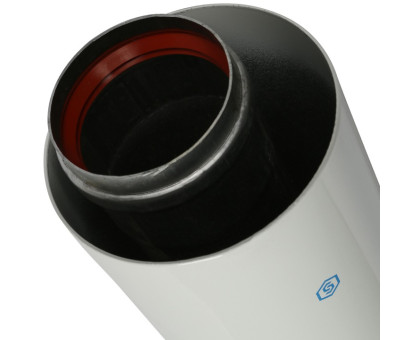 Stout Труба коаксиальная DN60/100 2000мм п/м, уплотнения и хомут в комплекте (с логотипом),групповая упаковка 9 шт. (SCA-6010-002000)