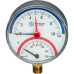 Термоманометр Stout радиальный в комплекте с автоматическим запорным клапаном. Корпус Dn 80мм 1/2", 0...120°C, 0-10 бар.