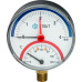Термоманометр Stout радиальный в комплекте с автоматическим запорным клапаном. Корпус Dn 80мм 1/2", 0...120°C, 0-4 бар.