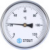 Термометр Stout биметаллический с погружной гильзой. Корпус Dn 100мм, гильза 100мм 1/2", 0...120°С