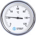 Термометр Stout биметаллический с погружной гильзой. Корпус Dn 80мм, гильза 100мм 1/2", 0...120°С