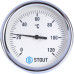 Термометр Stout биметаллический с погружной гильзой. Корпус Dn 80мм, гильза 50мм, резьба с самоуплотнением 1/2", 0...120°С