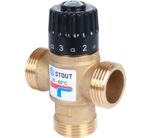 Термостатический смесительный клапан Stout  для систем отопления и ГВС 1"; резьба