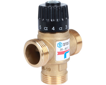 Термостатический смесительный клапан Stout для систем отопления и ГВС 1"; резьба