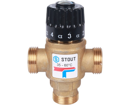 Термостатический смесительный клапан Stout для систем отопления и ГВС 3/4"; резьба