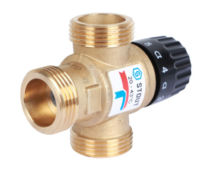 Термостатический смесительный клапан Stout для систем отопления и ГВС. G 1” M