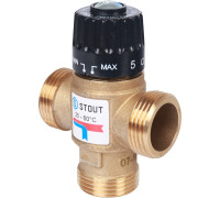 Термостатический смесительный клапан Stout  для ситем отопления и ГВС 1"; НР 35-60C Kvs 2,5