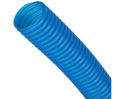 Труба гофрированная ПНД Stout, цвет синий, наружным диаметром 20 мм для труб диаметром 16 мм