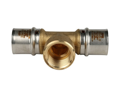 Тройник-переходник Stout с внутренней резьбой 26х3/4"х26 для металлопластиковых труб, прессовой