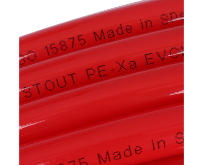 Труба из сшитого полиэтилена с кислородным слоем PEX-a Stout 20х2,0 (бухта 260 метров), красная