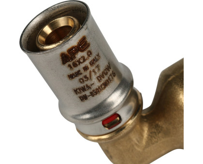 Угольник-переходник Stout с внутренней резьбой 1/2"х16 для металлопластиковых труб, прессовой