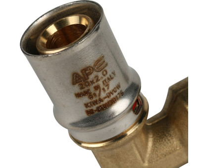 Угольник-переходник Stout с внутренней резьбой 1/2"х20 для металлопластиковых труб, прессовой